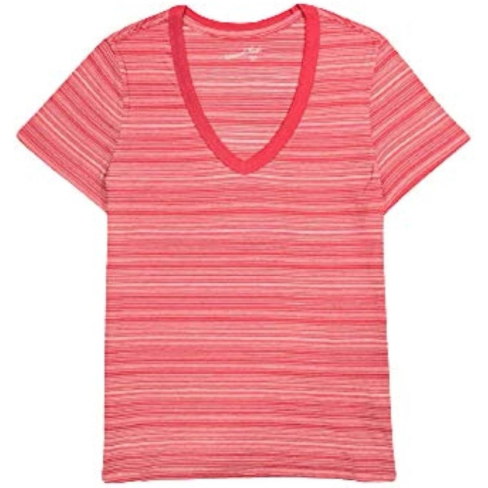 🌻3/$20 Universal Thread V-Neck Red Stripe Short Sleeve Tee Shirt, Size L
